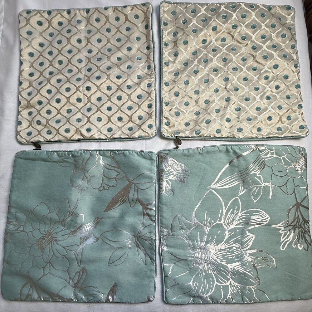 Pier 1 Imports 4 Piece Set 18”x18” Reversible Pillow Covers
